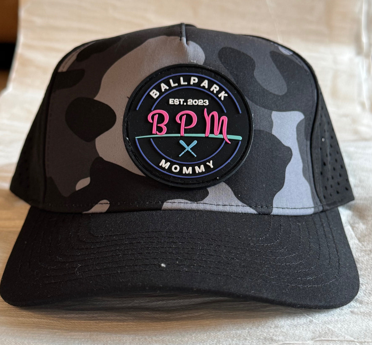 Ballpark Mommy Mesh Cap | Black Camo